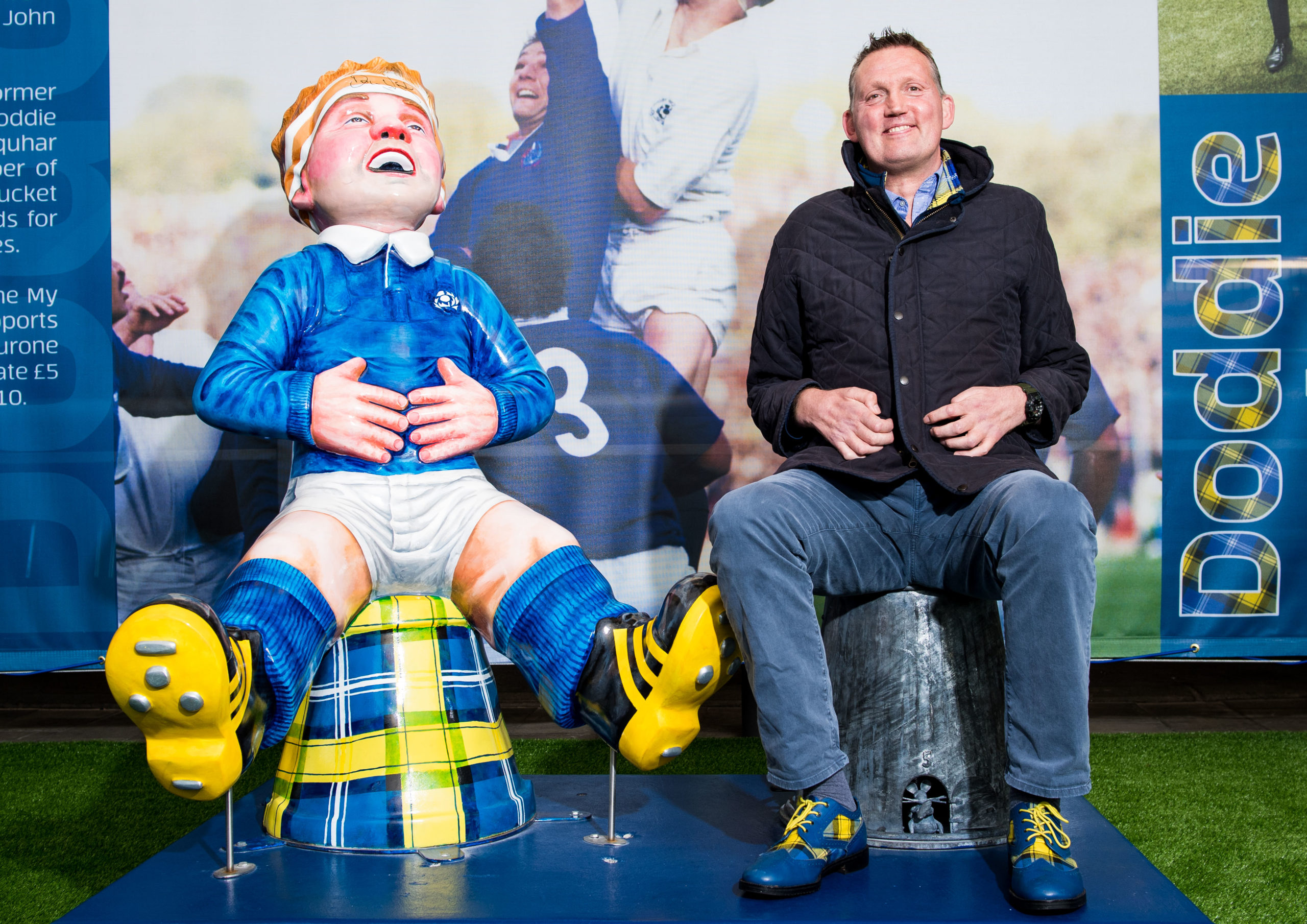 Oor Doddie: The rugby legend at Murrayfield Stadium.