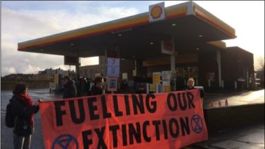 Climate activists target Glasgow petrol station in protest