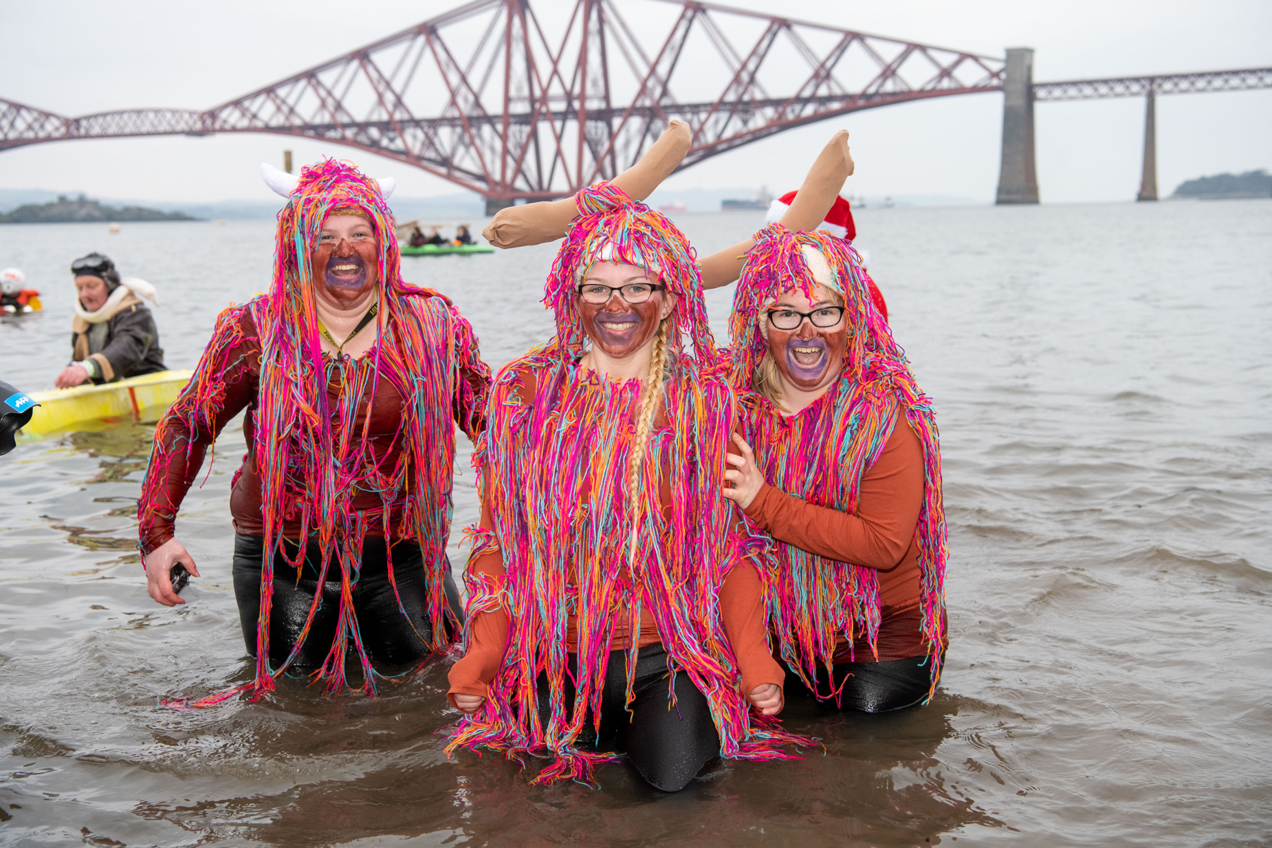 Festive: The annual Loony Dook at South Queensferry.