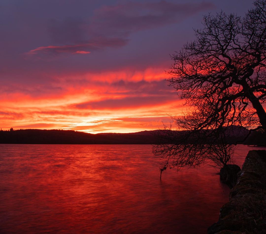 Sunset in Venachar Lochside by Daniel Letford.