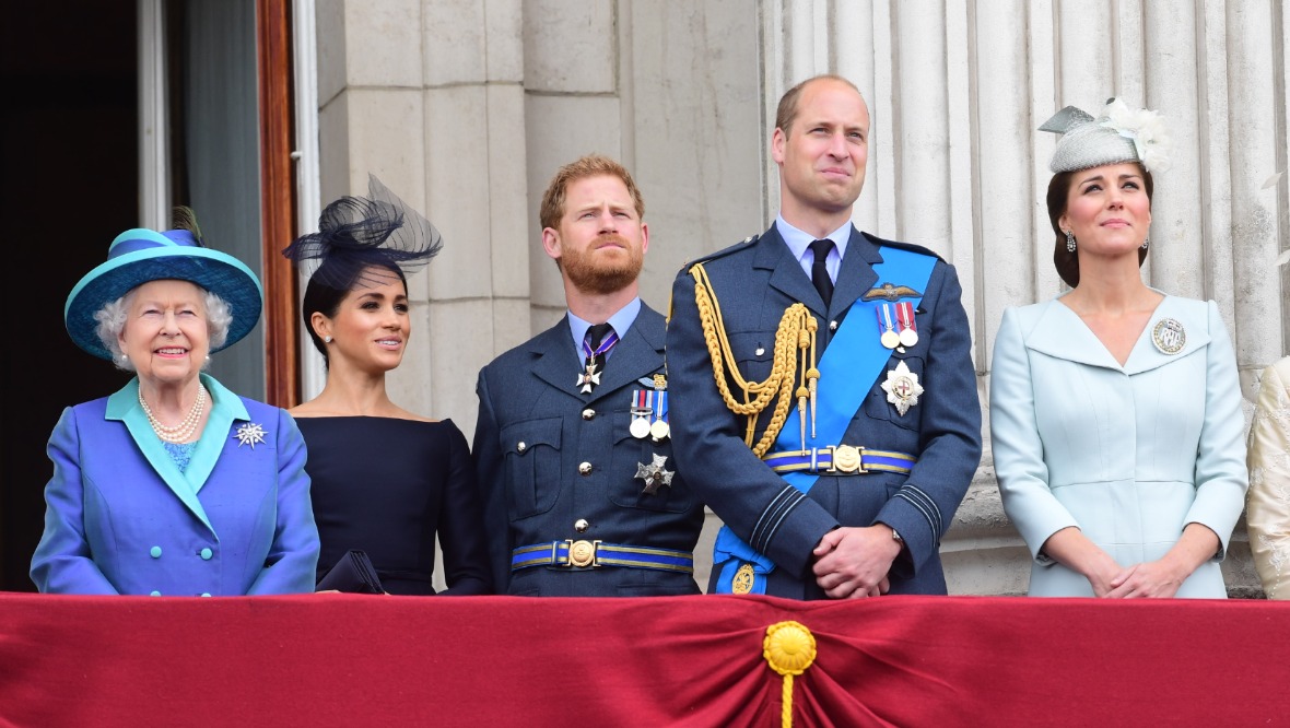 Meghan and Harry with William, Kate and the Queen (Getty Images)