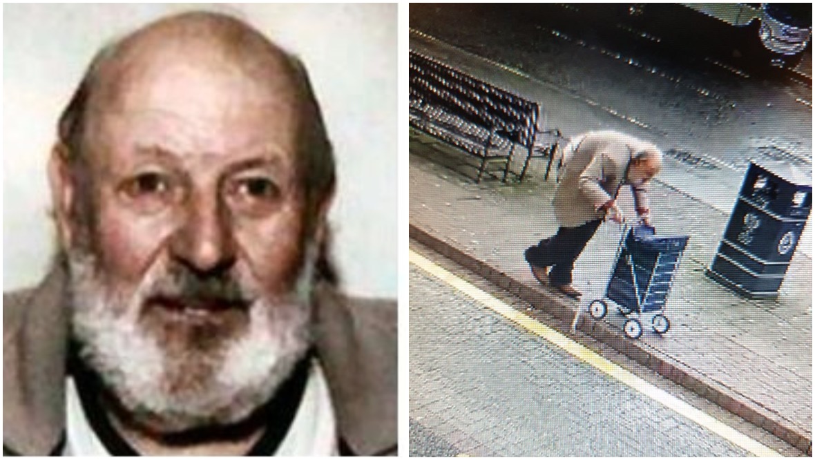 Hunt for pensioner with walking stick and tartan trolley