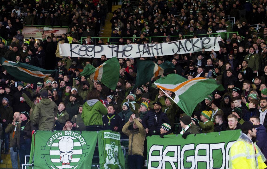 Celtic fans in banner tribute to former captain McNamara