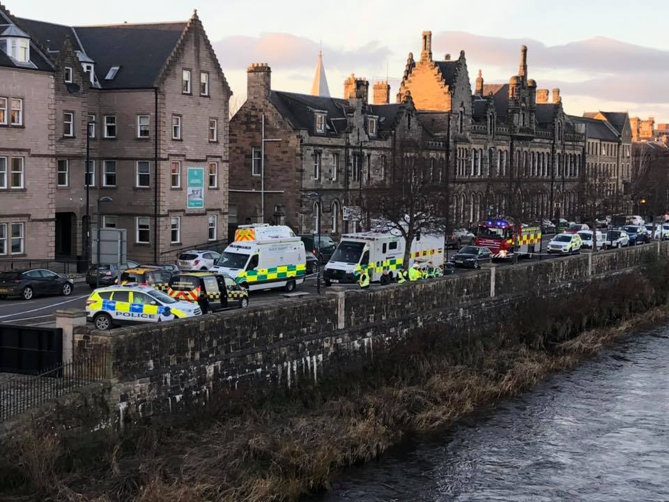 Search: Police, firefighters and coastguards were called to the River Tay.