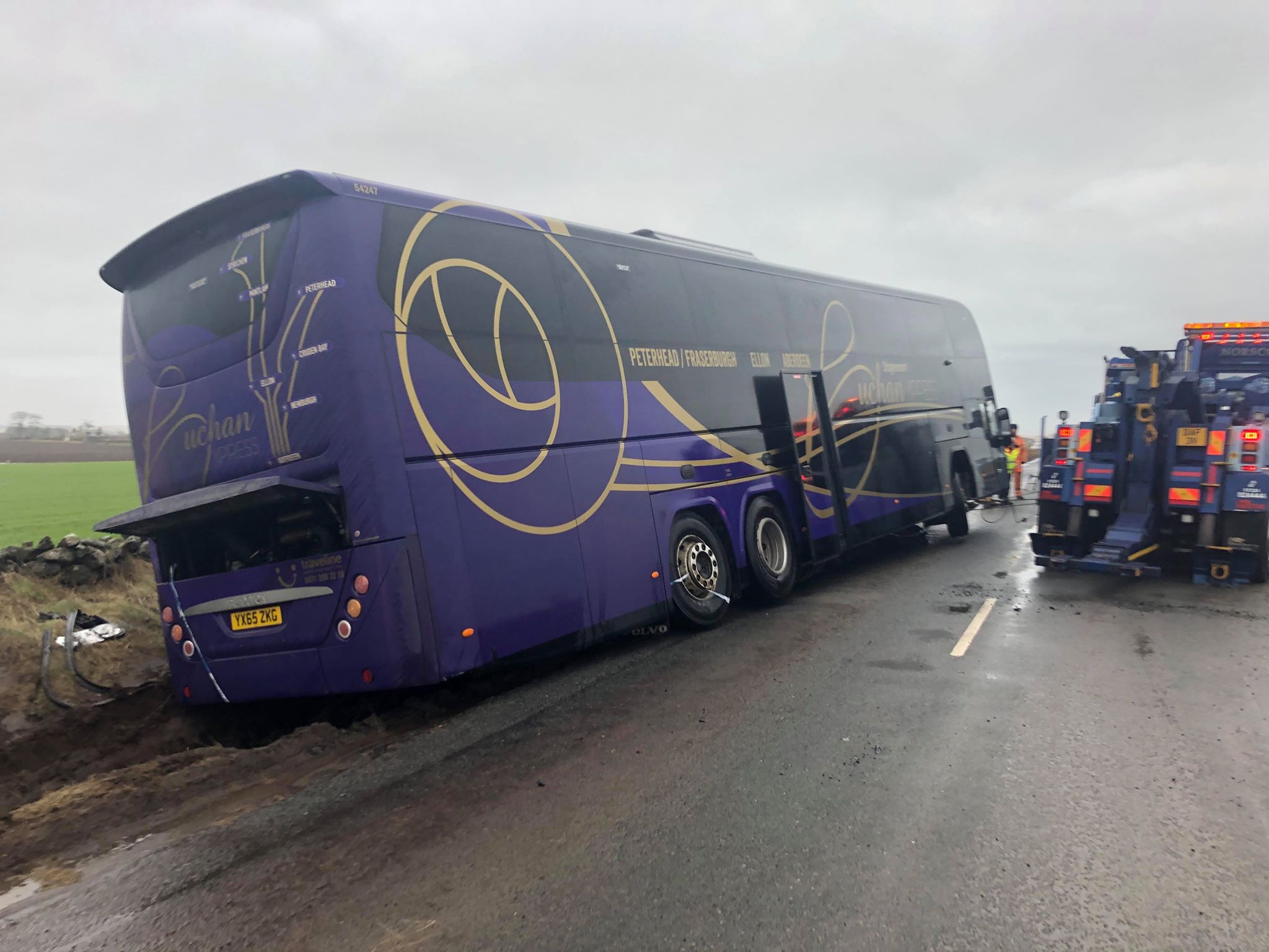 Aberdeenshire: The coach was recovered on Sunday morning.