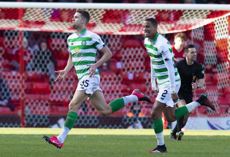 Late goal: Ajer struck on 81 minutes to win the game for Celtic.