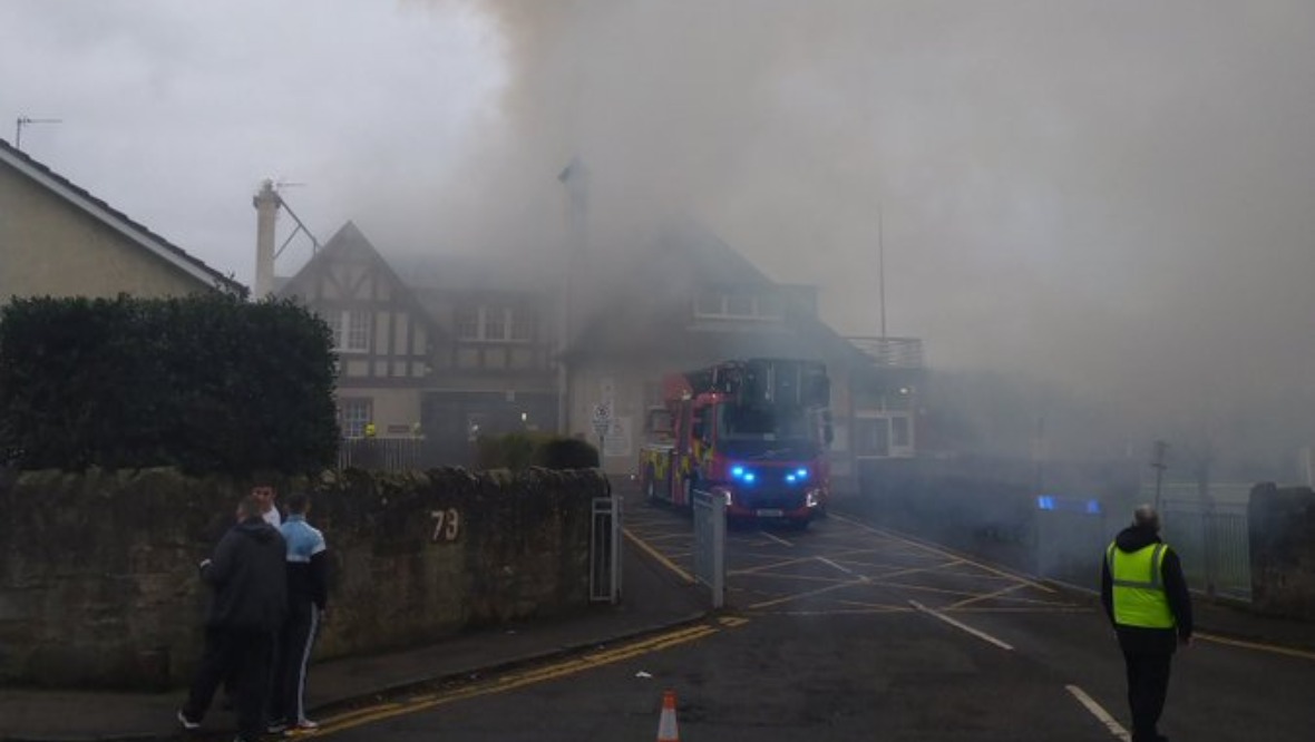 Fire breaks out at school’s historic sports clubhouse