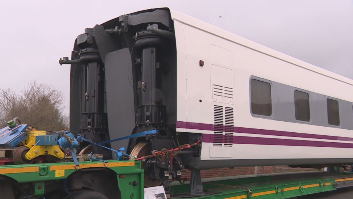 Kincardine: The train coach went on display.