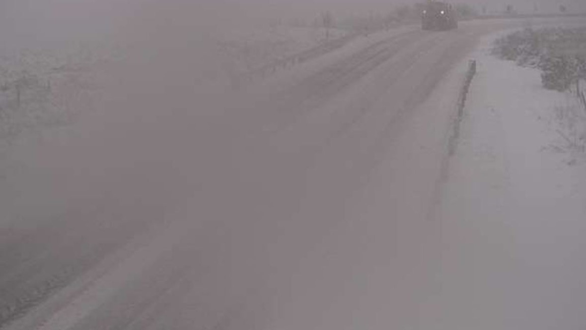 Treacherous conditions on the A68 just north of the Border. Picture: Amey