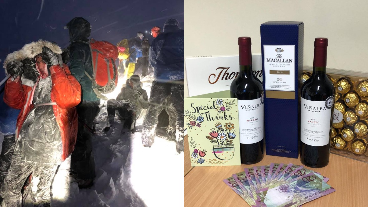 Ben Nevis climbers thank rescuers with whisky and wine