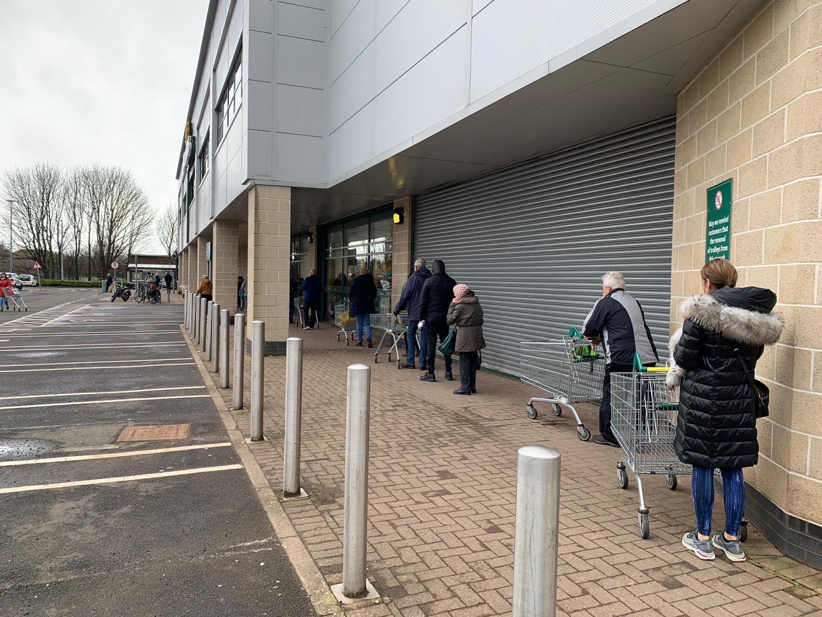 Morrisons: Customers at the store in Giffnock.