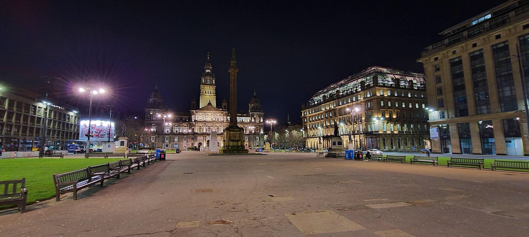 George Square: The city centre turned into a ghost town.