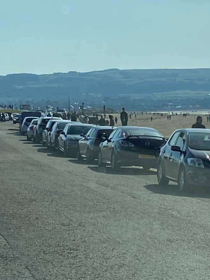 Ayr Beach: Busy on Sunday.