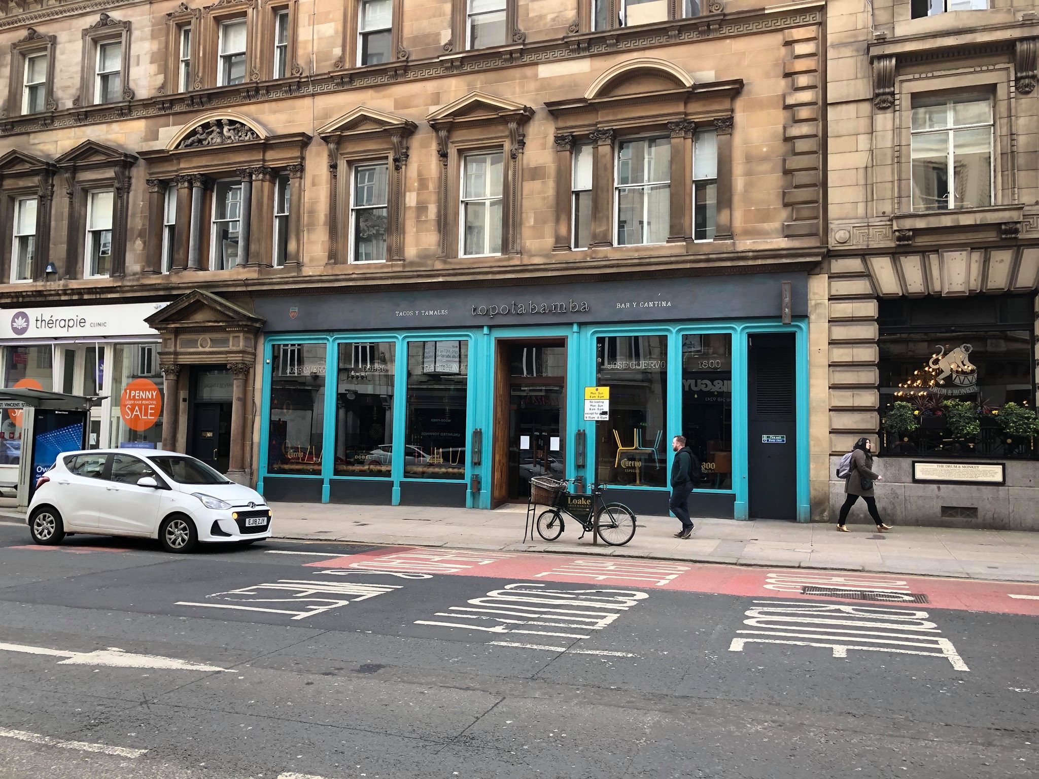 St Vincent Street in Glasgow lay empty.