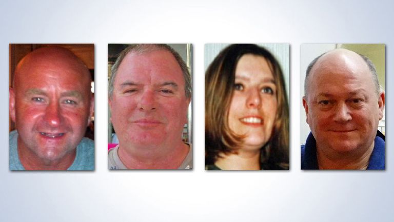 Crash victims: Sarah Darnley, Gary McCrossan, Duncan Munro and George Allison. 