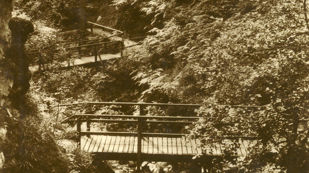 Magical: One route featured nine wooden footbridges across the burn.