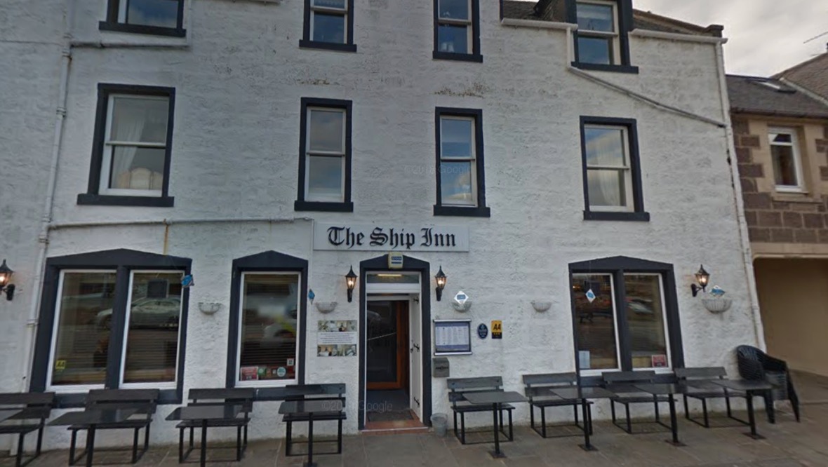 The Ship Inn: The Stonehaven hotel and bar was targeted on Saturday.
