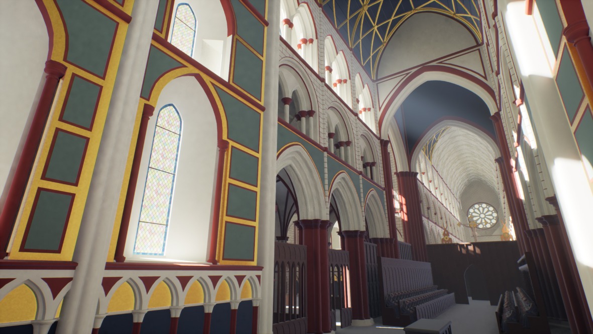 Exhibition: A CGI of the interior altar.