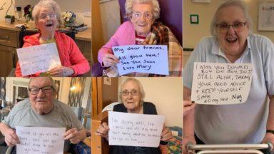 Elderly on coronavirus lockdown send messages to loved ones