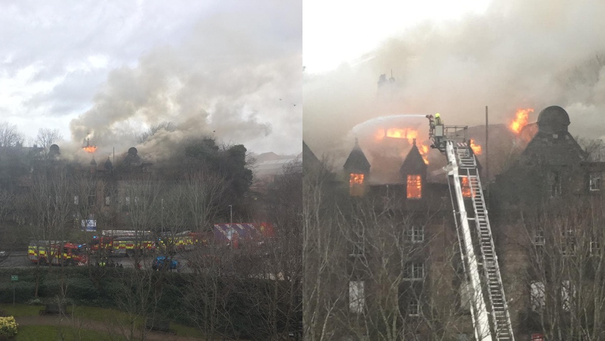 Blaze rips through former territorial army building