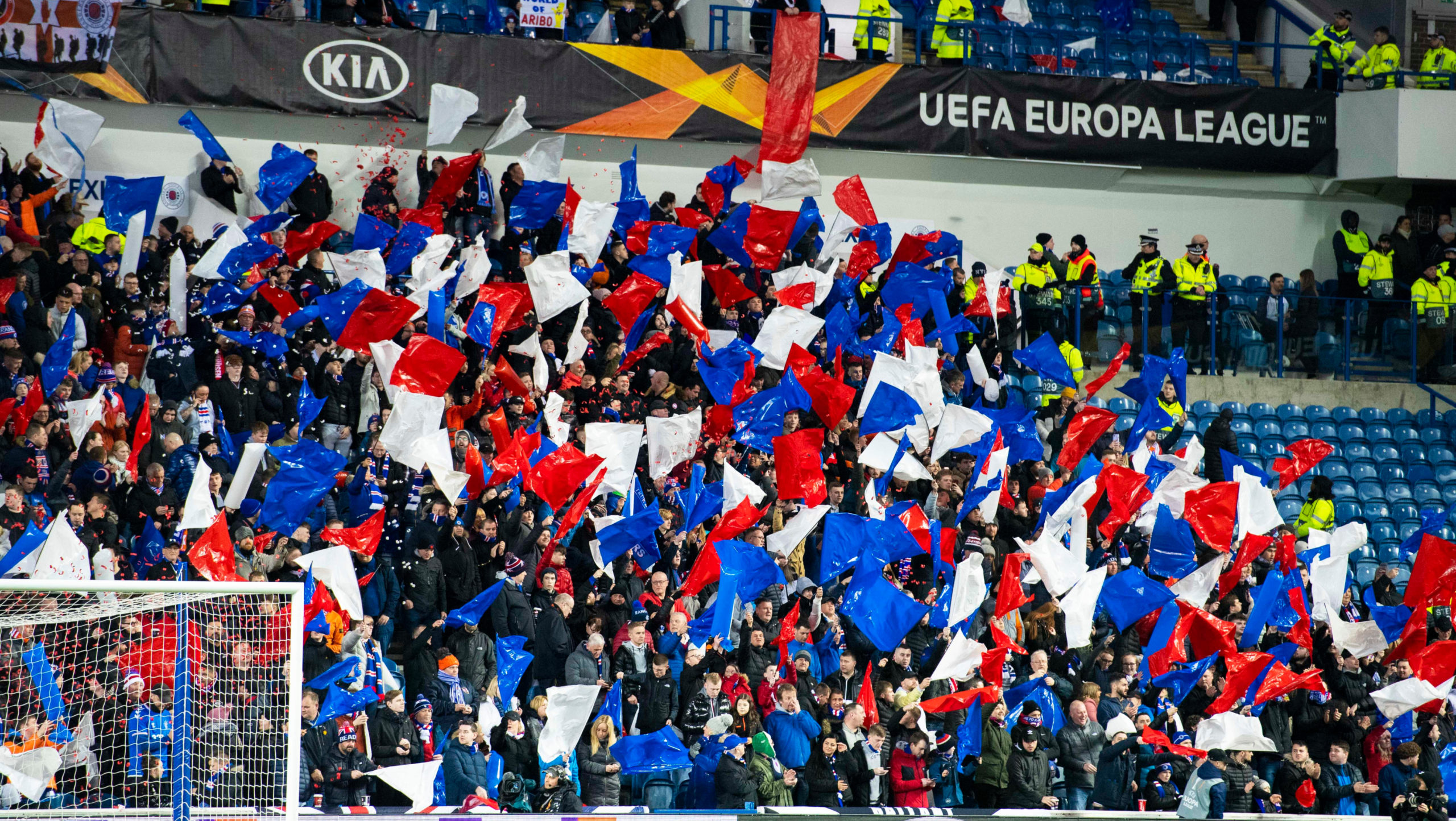 Rangers fans at Ibrox on March 12 ahead of the Europa League tie against Bayer Leverkusen. (SNS)