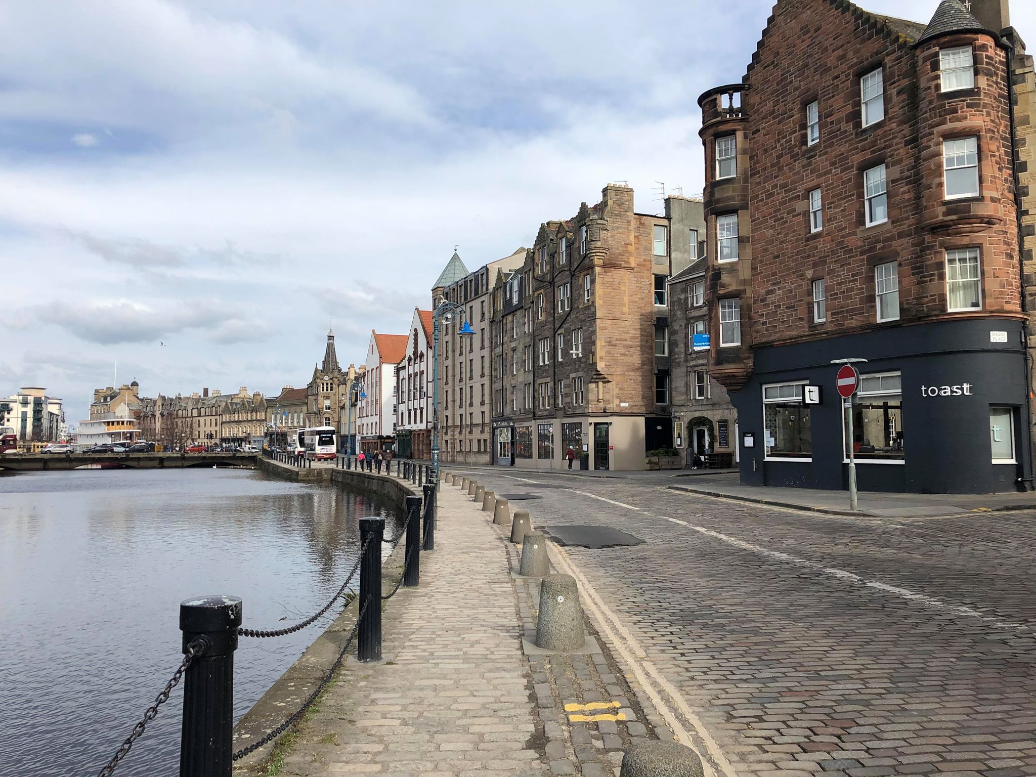 There was a noticeable lack of activity at the Shore, Leith.