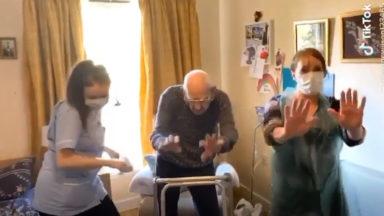 102-year-old man shows off TikTok dance moves at care home