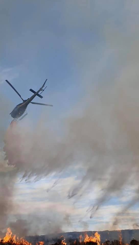 Blaze: Helicopters were used to douse the flames.