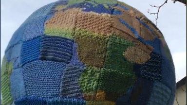 Woolly world: Knitters  create giant globe during lockdown