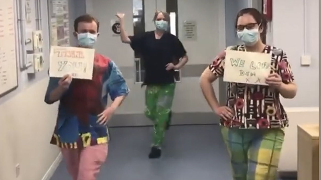 'I'm Too Sexy For my Scrubs' NHS staff dance to thank locals