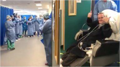 NHS workers applaud as grandad with coronavirus leaves ICU