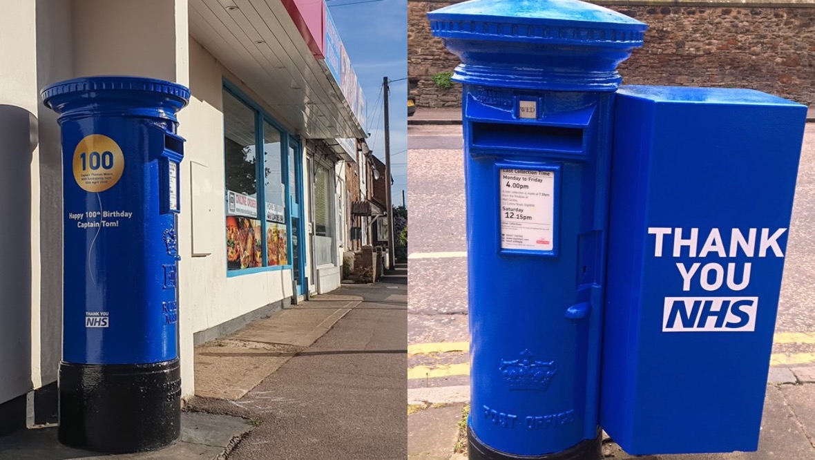 Postboxes painted blue in ‘thank you’ to NHS workers