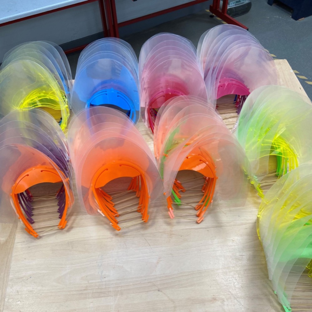Colourful: Staff at Banff Academy created more than 100 face shields.