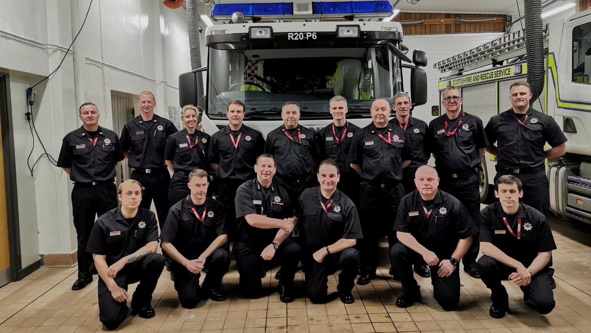 Top team: The firefighters at Forres Community Fire Station.