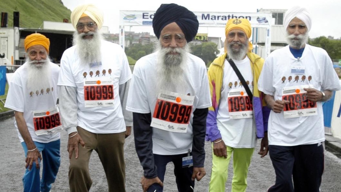On your marks: Amrik Singh helped to train Fauja Singh, the world's oldest marathon runner.