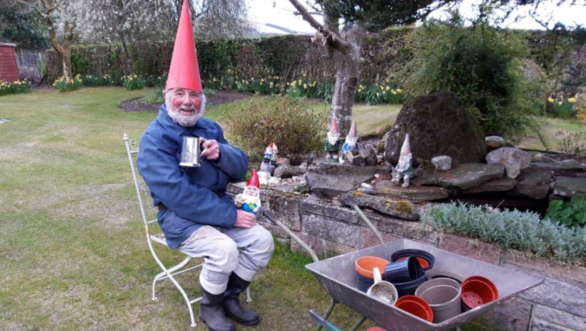 No place like gnome as grandad walks 40 miles round garden