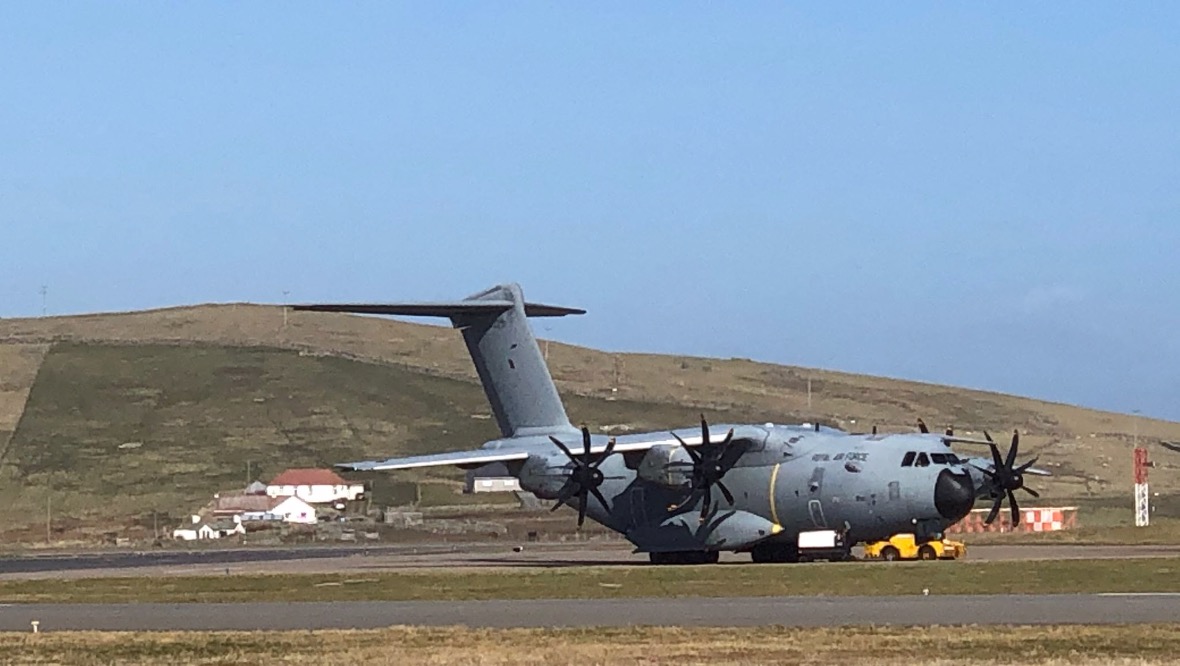 Military: A patient was airlifted from Sumburgh Airport on Monday.