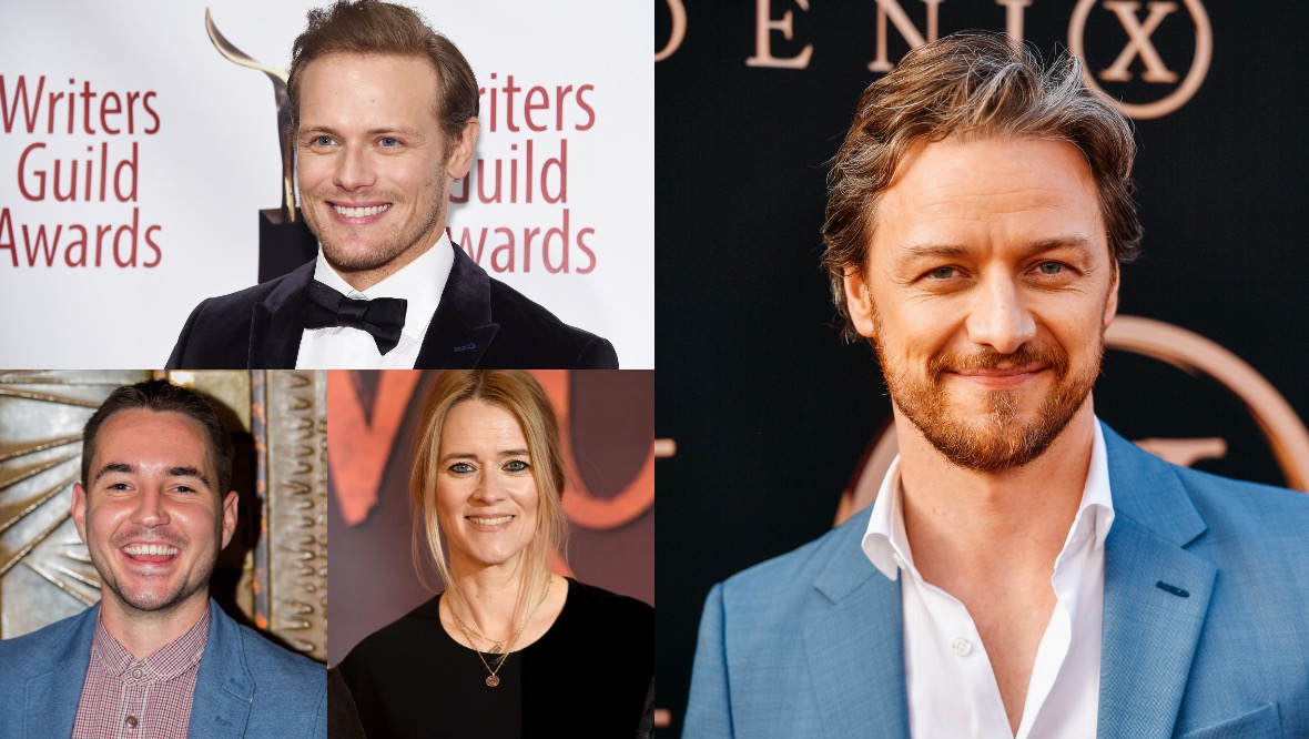 Scots stars: Sam Heughan, Martin Compston, Edith Bowman and Jame McAvoy.