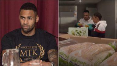 Boxer packs a lunch for NHS workers and elderly neighbours