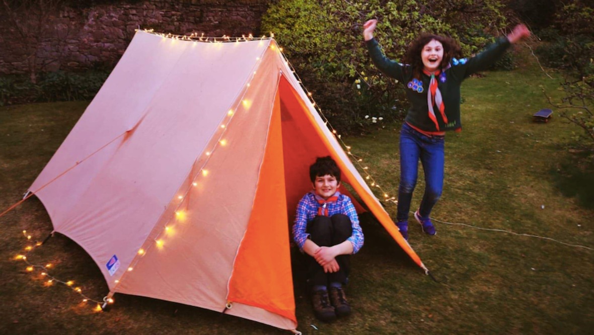 Scouting: Tents were pitched in back gardens.