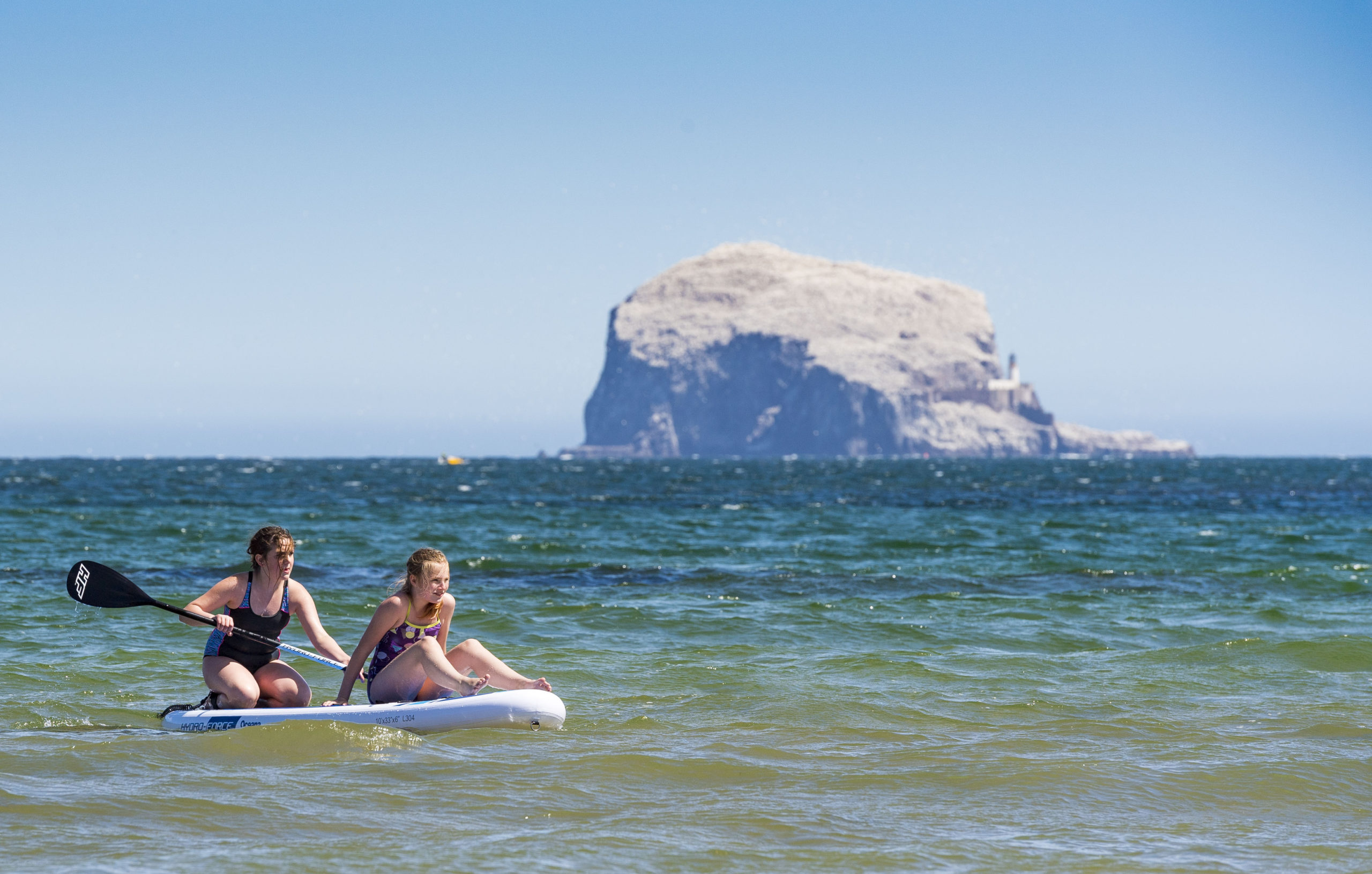 Bass Rock: These youngsters enjoyed making a splash in North Berwick.