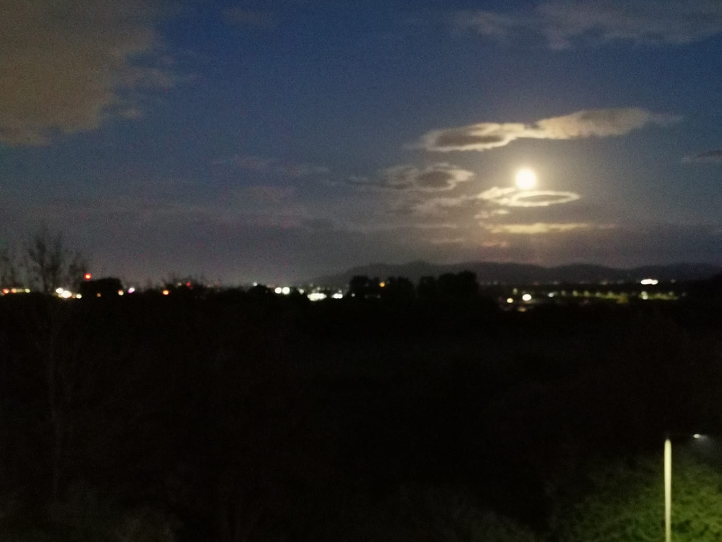 From a distance: Abbie Willis captured the lunar display.