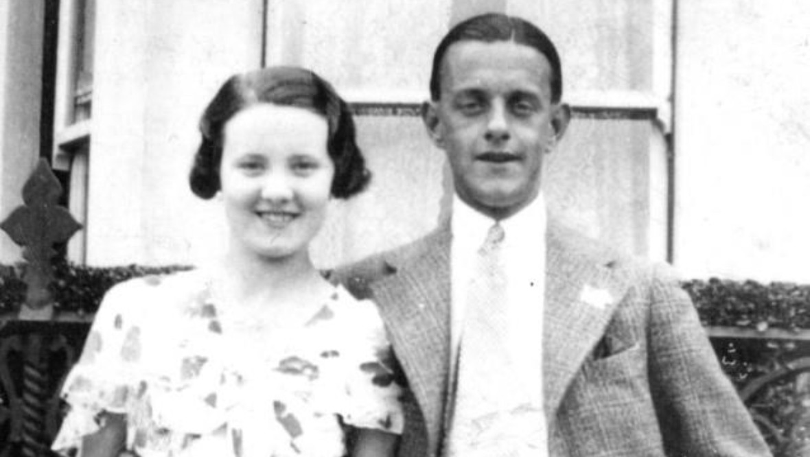 Ellen and her husband John on their honeymoon in 1935.