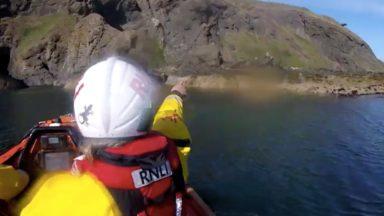 Lifeboat rescue after woman falls 20 feet from cliff