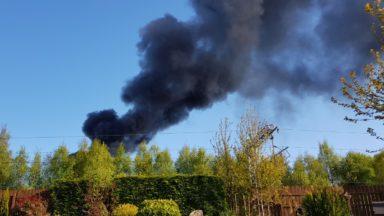 Police plea to stay away from scrapyard as fire breaks out