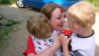 Frontline nurse reunited with children after ten weeks apart