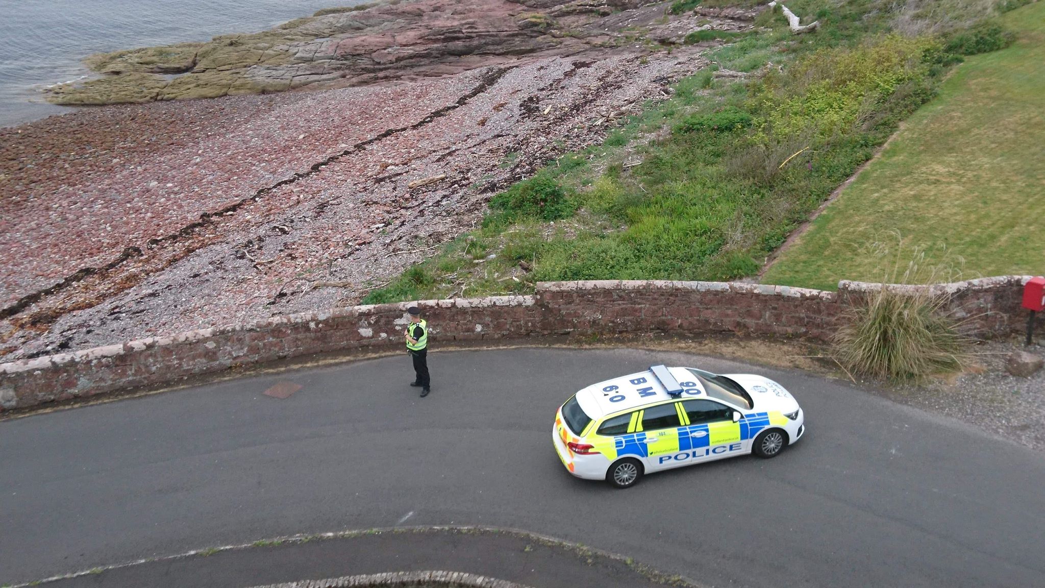 Police on the scene at Wemyss Bay.