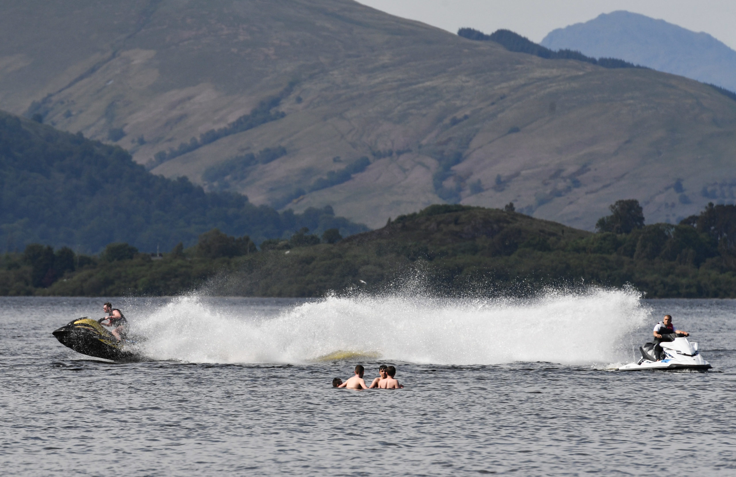 Making a splash: Loch Lomond saw a 200% traffic increase at the weekend.