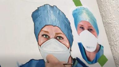 Watch as artist immortalises coronavirus health heroes