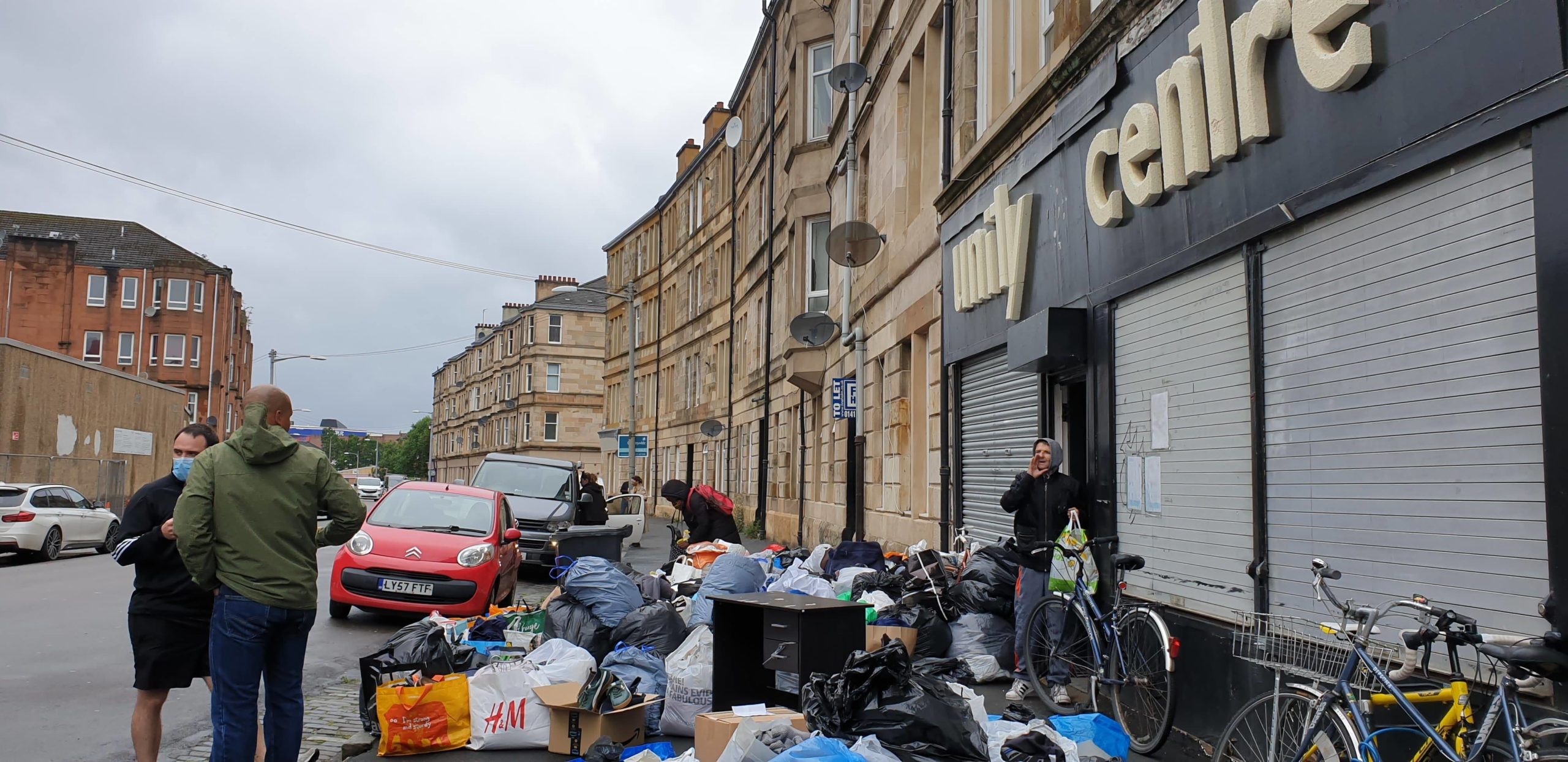 Wellwishers left donations for asylum seekers after the horror attack.